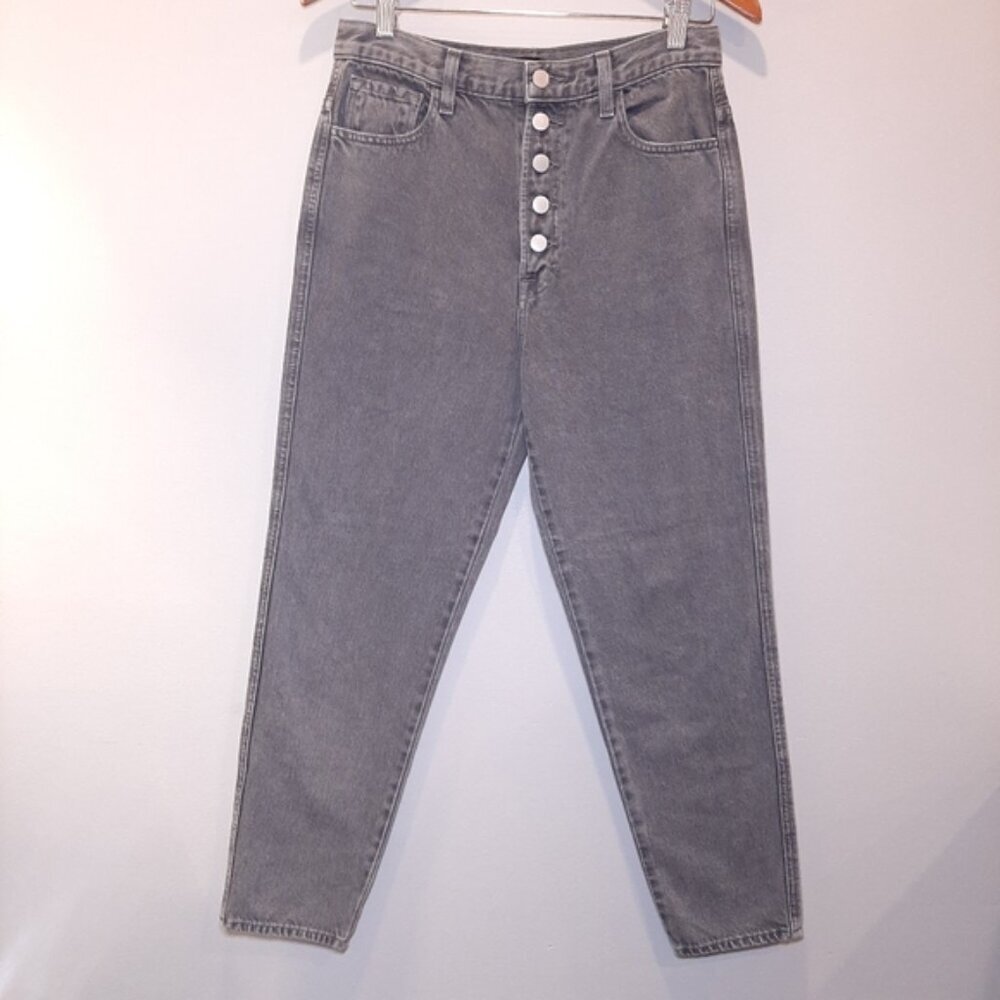 J Brand Heather Button Fly Jeans High Rise Mom Straight Cropped Haven Size 27 - Picture 5 of 15